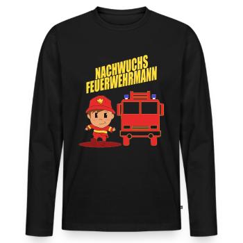 Nachwuchs Feuerwehr Feuerwehrauto Traumberuf Kind - Männer Premium Bio Langarmshirt - Schwarz - Vorne - Nico (187cm)