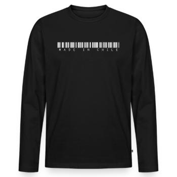Made in Chile für stolze Patrioten und Männer Frauen mit - Männer Premium Bio Langarmshirt - Schwarz - Vorne - Nico (187cm)