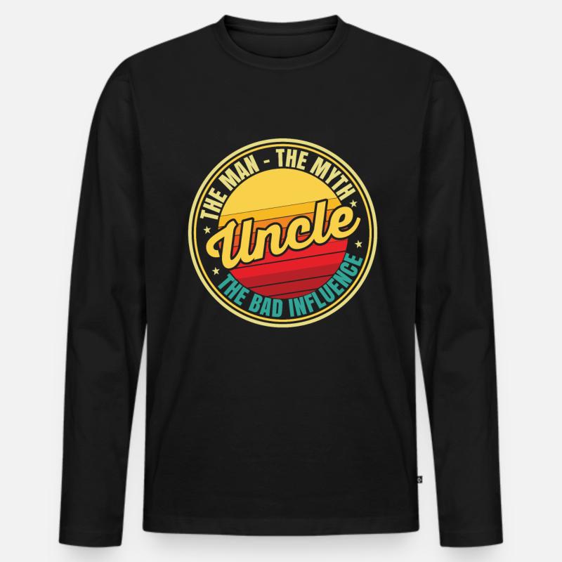 Bester Onkel - Männer Premium Bio Langarmshirt - Schwarz
