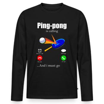 Ping-pong - Men's Premium Organic Long Sleeve Shirt - black - Front - Nico (187cm)
