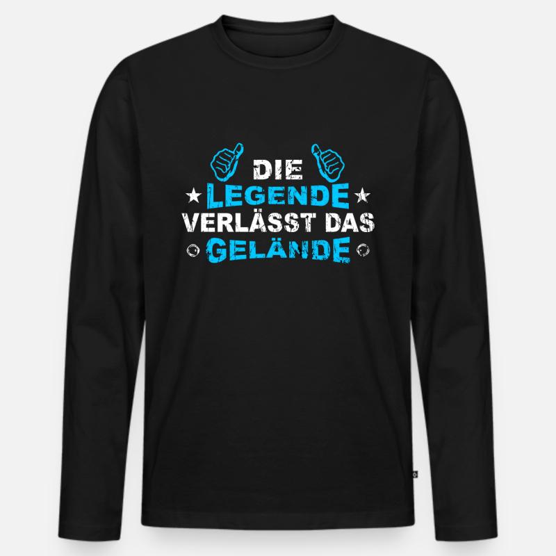 Die Legende verlässt das Gelände - Männer Premium Bio Langarmshirt - Schwarz