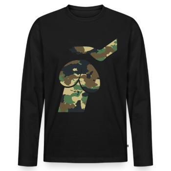 Dirty Mind Dog Dick - Pénis de camouflage - T-shirt manches longues Premium bio Homme - noir - Devant - Nico (187cm)
