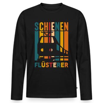 Eisenbahn Eisenbahner Modelleisenbahn - Männer Premium Bio Langarmshirt - Schwarz - Vorne - Nico (187cm)