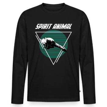 Red Panda - Männer Premium Bio Langarmshirt - Schwarz - Vorne - Nico (187cm)