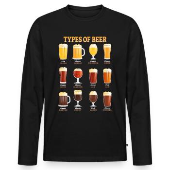 Beer brewmaster types of beer beer drinker gift - Men's Premium Organic Long Sleeve Shirt - black - Front - Nico (187cm)