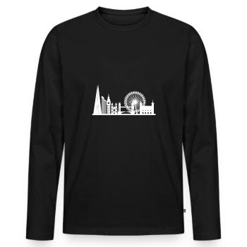 Toits de Londres - T-shirt manches longues Premium bio Homme - noir - Devant - Nico (187cm)