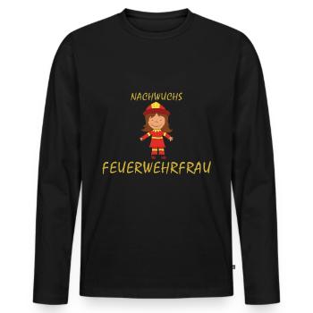 Young firefighter - Men's Premium Organic Long Sleeve Shirt - black - Front - Nico (187cm)