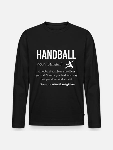 Handball - Männer Premium Bio Langarmshirt - Schwarz