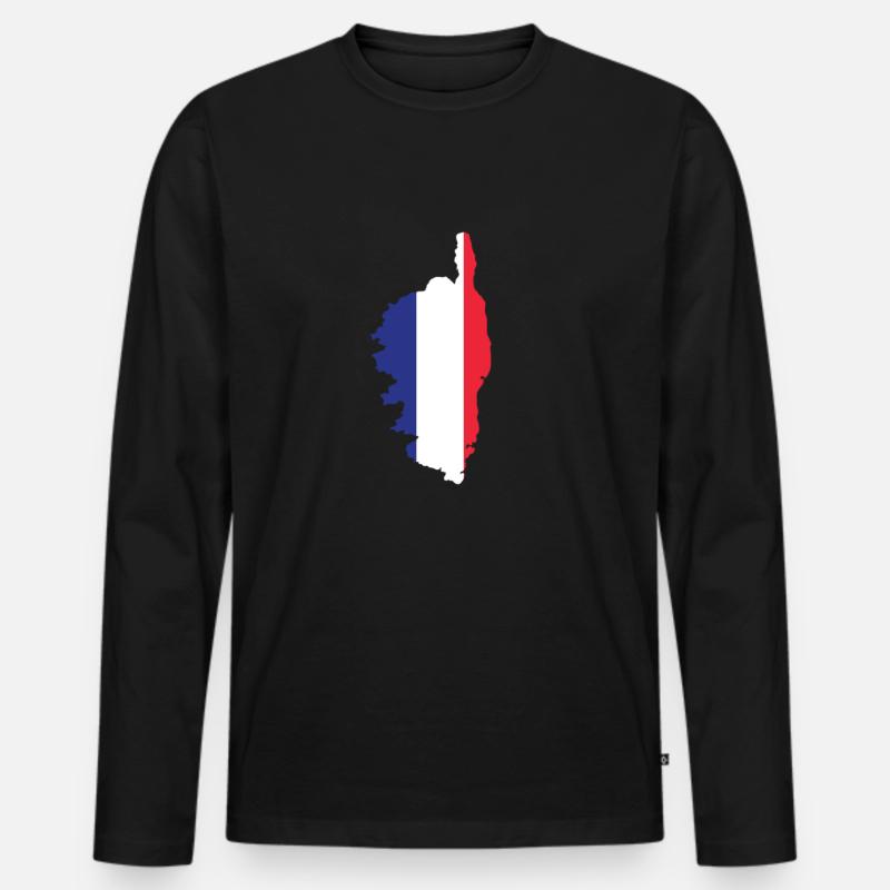 Korsika - Männer Premium Bio Langarmshirt - Schwarz