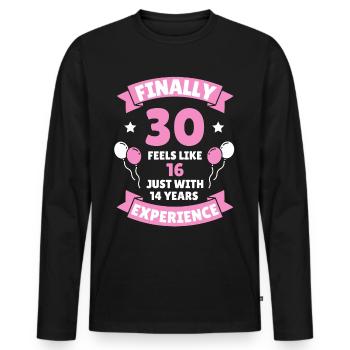 30e anniversaire cadeau de 30 ans - T-shirt manches longues Premium bio Homme - noir - Devant - Nico (187cm)