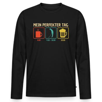 Golf Golfer Geschenk Golfplatz Golfball - Männer Premium Bio Langarmshirt - Schwarz - Vorne - Nico (187cm)