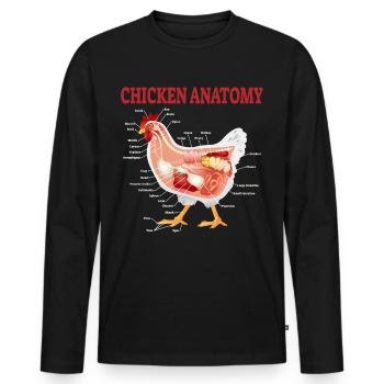 Hühner Anatomie Chicken Hühnerzüchter Geschenk - Männer Premium Bio Langarmshirt - Schwarz - Vorne - Nico (187cm)