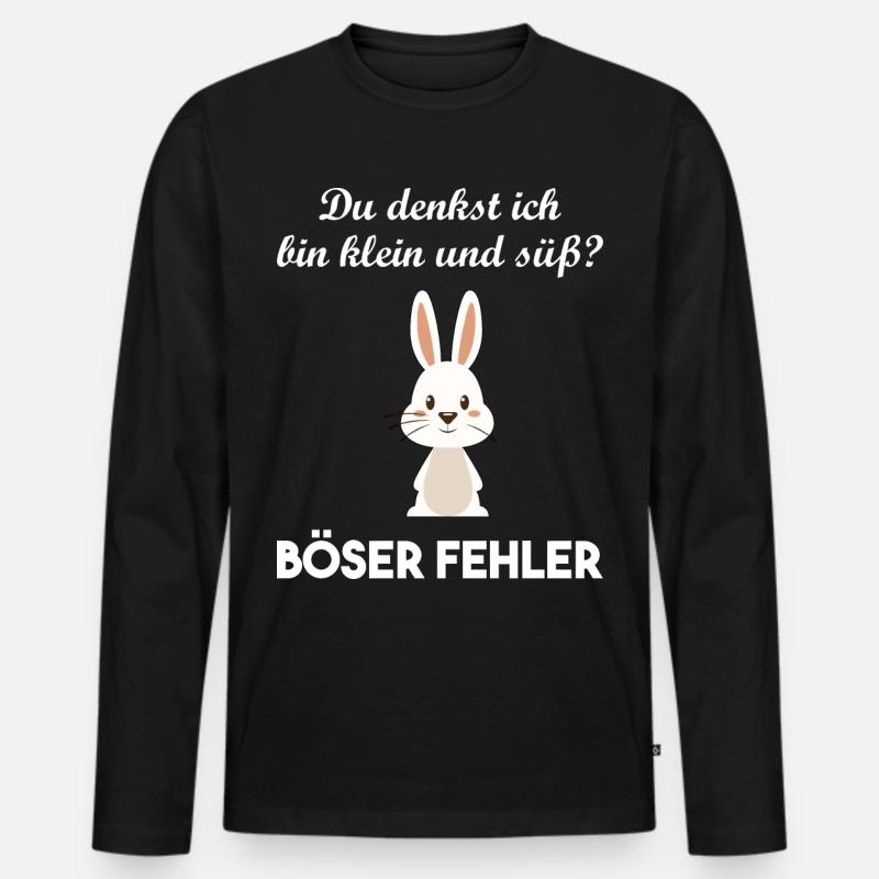 Hase Hasi Ostern Liebe Geschenkidee - Männer Premium Bio Langarmshirt - Schwarz