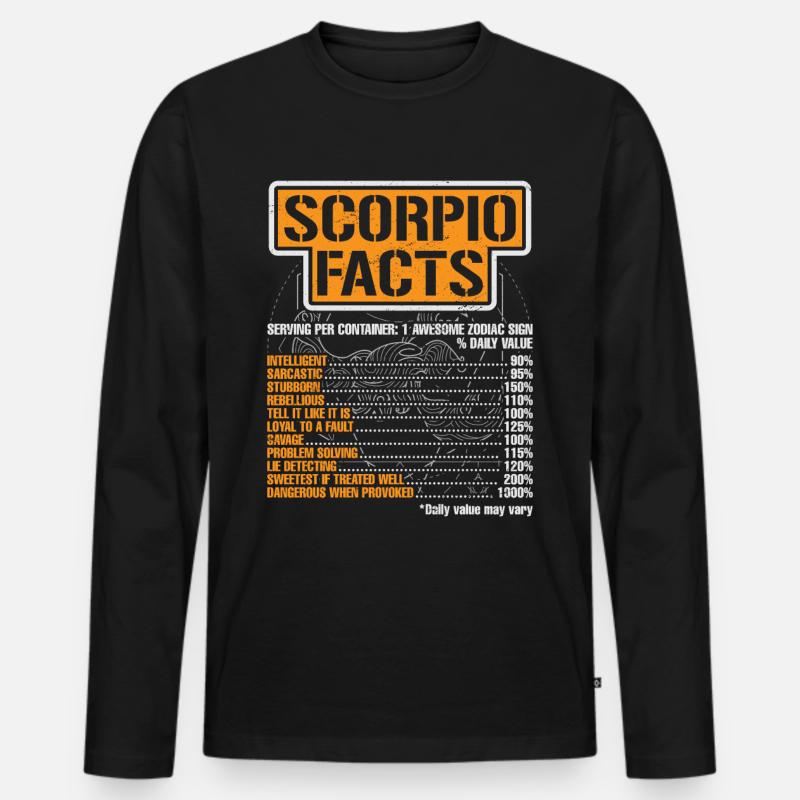Sternzeichen Skorpion - Männer Premium Bio Langarmshirt - Schwarz