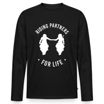 Riding Partners Couple Couple Bikercouple - Men's Premium Organic Long Sleeve Shirt - black - Front - Nico (187cm)