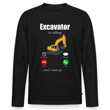 Bagger - Männer Premium Bio Langarmshirt - Schwarz - Vorne - Nico (187cm)