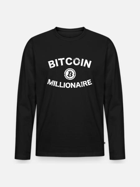Bitcoin Millionaire - Bitcoin Button - Bitcoins - Men's Premium Organic Long Sleeve Shirt - black