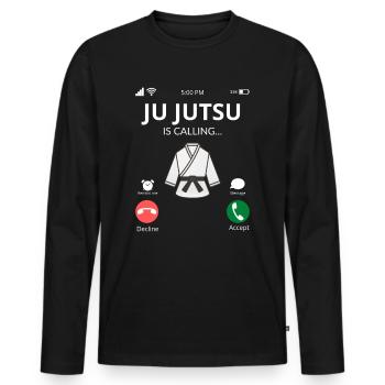 Ju Jutsu - Gift Ideas Martial Arts - Men's Premium Organic Long Sleeve Shirt - black - Front - Nico (187cm)