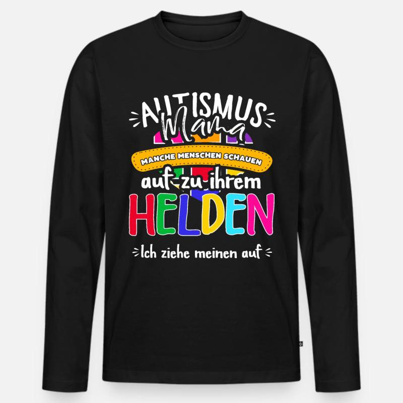 Autismus Mama - Männer Premium Bio Langarmshirt - Schwarz