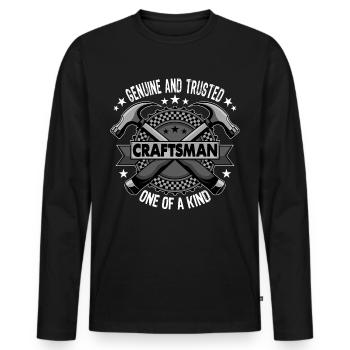 Handwerker Werkzeug Hammer Dachdecker Geschenk - Männer Premium Bio Langarmshirt - Schwarz - Vorne - Nico (187cm)