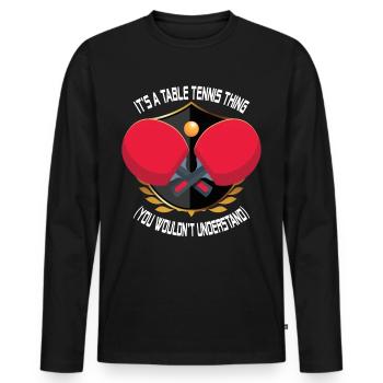 Ping-Pong ping-Pong cadeau - T-shirt manches longues Premium bio Homme - noir - Devant - Nico (187cm)