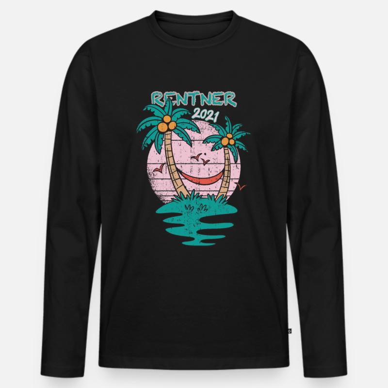 Ruhestand Rentner 2021 - Männer Premium Bio Langarmshirt - Schwarz
