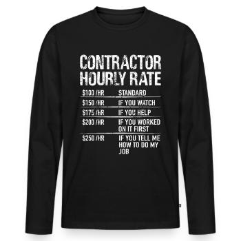 Contractor Hourly Rate entrepreneur - T-shirt manches longues Premium bio Homme - noir - Devant - Nico (187cm)