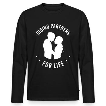 Bikercouple Riding Partners Motorcycle Couple Couple - Men's Premium Organic Long Sleeve Shirt - black - Front - Nico (187cm)