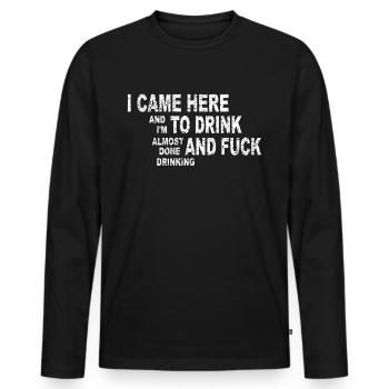 Drôle de sort - T-shirt manches longues Premium bio Homme - noir - Devant - Nico (187cm)