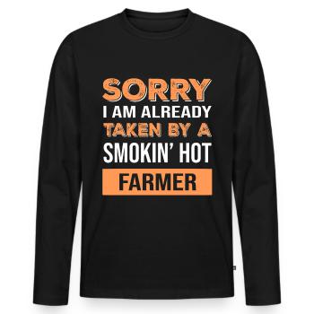 Rigolo agriculteur sort ferme sort - T-shirt manches longues Premium bio Homme - noir - Devant - Nico (187cm)