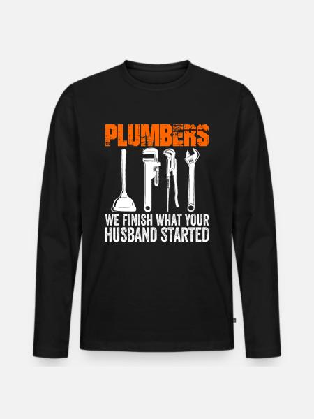 Loodgieter Loodgietersgereedschap Loodgieter - Mannen Premium Bio shirt met lange mouwen - zwart