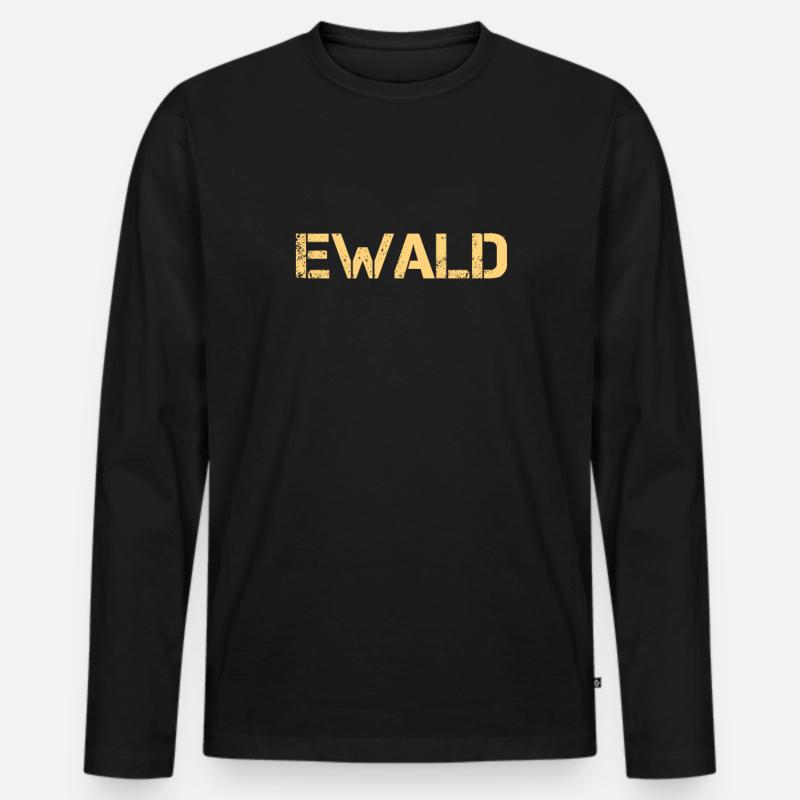 Ewald - Männer Premium Bio Langarmshirt - Schwarz
