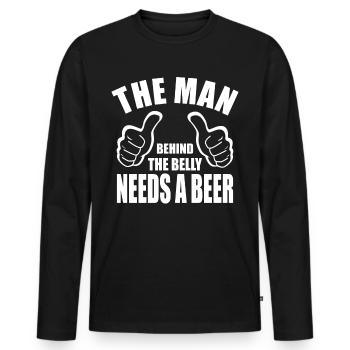 Bier Sprüche Biertrinker Lustig Spaß Geschenk - Männer Premium Bio Langarmshirt - Schwarz - Vorne - Nico (187cm)