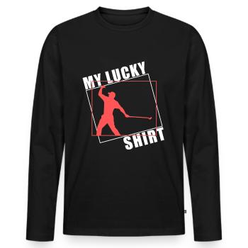 Golfer shirt golfeurs club de golf - T-shirt manches longues Premium bio Homme - noir - Devant - Nico (187cm)