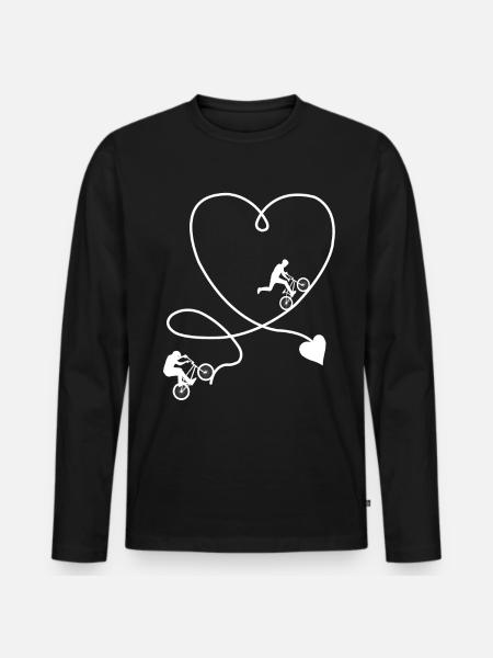 BMX Bicycle Heart - Men's Premium Organic Long Sleeve Shirt - black