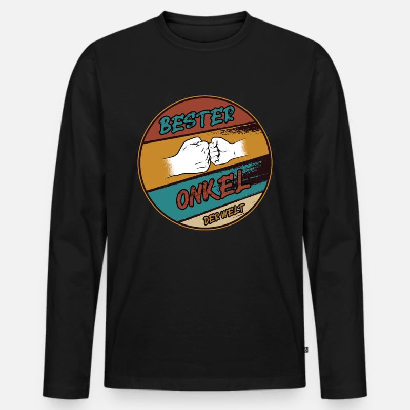 Bester Onkel der Welt Herren - Männer Premium Bio Langarmshirt - Schwarz