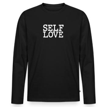 L’amour de soi vous-même Vous êtes aimé aimer - T-shirt manches longues Premium bio Homme - noir - Devant - Nico (187cm)