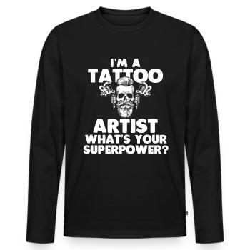 Tattoo Artist Inked - Men's Premium Organic Long Sleeve Shirt - black - Front - Nico (187cm)