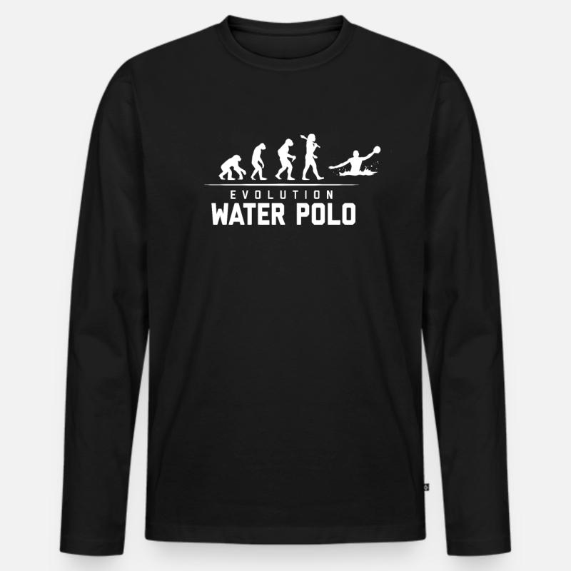 EVOLUTION OF WATER POLO - Männer Premium Bio Langarmshirt - Schwarz