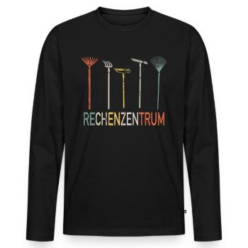 Rechenzentrum Rechen Garten Gärtner Geschenk - Männer Premium Bio Langarmshirt - Schwarz - Vorne - Nico (187cm)