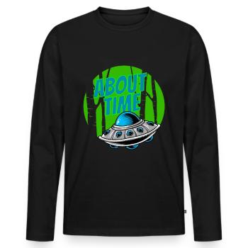 Alien - T-shirt manches longues Premium bio Homme - noir - Devant - Nico (187cm)