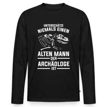 Archäologe Opa - Männer Premium Bio Langarmshirt - Schwarz - Vorne - Nico (187cm)