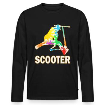 Cascade scooter scooter électrique scooter scooter - T-shirt manches longues Premium bio Homme - noir - Devant - Nico (187cm)