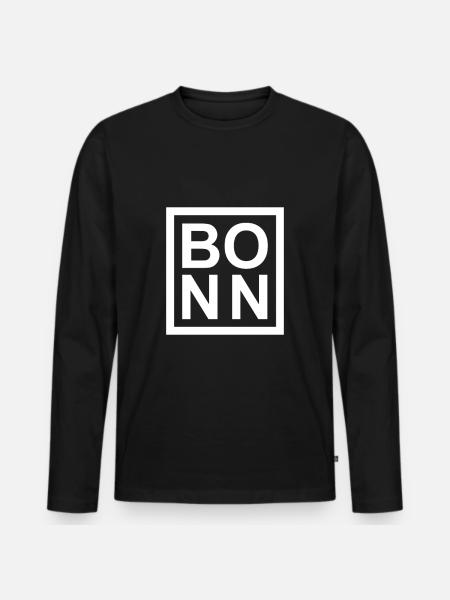 Bonn - Männer Premium Bio Langarmshirt - Schwarz