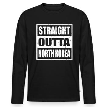 North Korea North Korea - Men's Premium Organic Long Sleeve Shirt - black - Front - Nico (187cm)