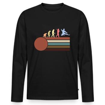 Karate - Men's Premium Organic Long Sleeve Shirt - black - Front - Nico (187cm)