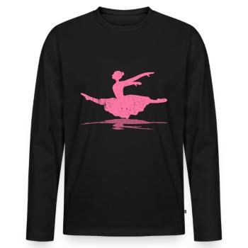 Ballerine Danseuse de ballet danseur - T-shirt manches longues Premium bio Homme - noir - Devant - Nico (187cm)