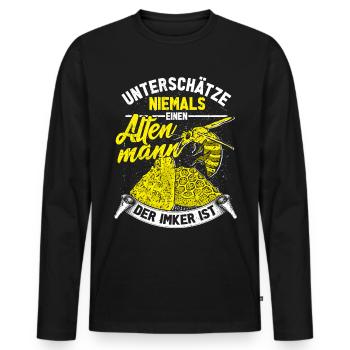 Imker Retner Opa Geschenk Biene Nektar Honig Wespe - Männer Premium Bio Langarmshirt - Schwarz - Vorne - Nico (187cm)