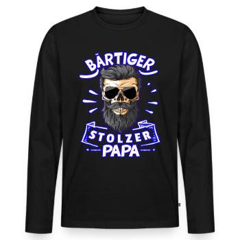 Papa stolz Bart Bärtiger Papa Bärtiger stolzer Dad - Männer Premium Bio Langarmshirt - Schwarz - Vorne - Nico (187cm)