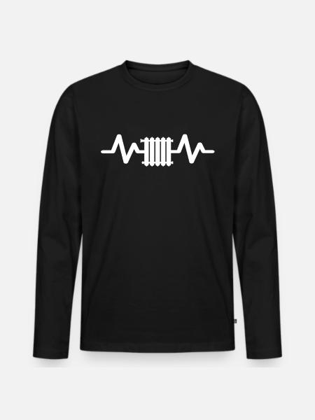 Heating - Men's Premium Organic Long Sleeve Shirt - black